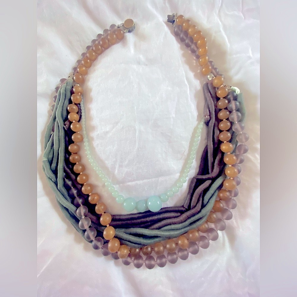Vintage Beaded beautiful multi strand necklace. Stunning